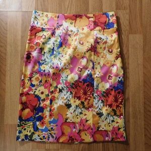 Multi-colored floral skirt